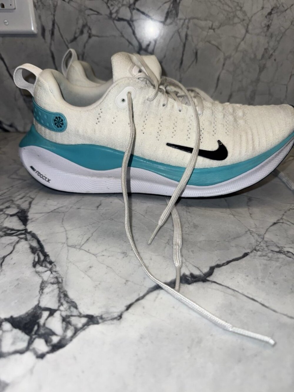 Nike W ReactX Infinity Run 4 White Black Cactus Shoes (HF4997 100) Wmns Sz 9